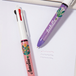 Personalized Birth Flower Bouquet 3-In-1 Glitter Ballpoint Pen with Name Daily Use Birthday Gift for Officers Students