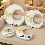 Personalized Islam Moon Star Soft Pillow with Name Home Decor Daily Use Birthday Islamic Eid Gift for Boy Girl Kid