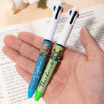 Personalized Birth Flower Bouquet 3-In-1 Glitter Ballpoint Pen with Name Daily Use Birthday Gift for Officers Students