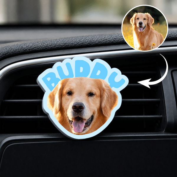 Personalised Pet Photo Acrylic Car Vent Clip with Name Dog Cat Air Vent Clip Cute Car Decor Birthday Gift for Pet Owners Drivers
