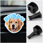 Personalised Pet Photo Acrylic Car Vent Clip with Name Dog Cat Air Vent Clip Cute Car Decor Birthday Gift for Pet Owners Drivers