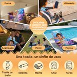 Toalla de playa personalizada de microfibra secado rápido con personaje animado 3D y nombre regalo de cumpleaños y playa para niños y adultos
