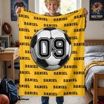 Henkilökohtainen jalkapallo koripallo pesäpallo urheilu pehmeä heittää peitto nimi ja numero Home Decor Game Day Team lahja urheilufani