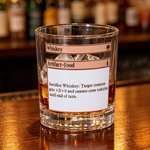 Personalized Classic Card Design 10 oz Old Fashioned Rock Whiskey Glass with Bottom Text Birthday Gift for Man Bartender Whiskey Enthusiast