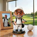 Gepersonaliseerd 3D-geprint golffiguurtje van jouw foto met naam leuke bureaudecoratie en verjaardagscadeau of Vaderdagcadeau voor golfliefhebbers