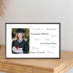 Personalisierte Gratulation Graduierung Fotorahmen mit Foto und Name Klasse 2026 Graduierung Geschenk für Absolventen