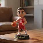 Statuetta 3D personalizzata con base e testo, tema sport, decorazione da scrivania - Regalo di compleanno per amanti dello sport