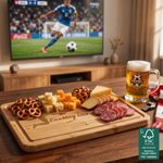 Personalised Engraved Soccer Silhouette Bamboo Chopping Board with Juice Groove Soccer Party Anniversary Gift for Family Soccer Lovers
