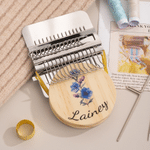 Personalized Birth Flower Small Speedweve Darning Loom with Name Handheld Mending Tool Birthday Gift for Sewing Lovers Mom Darning Enthusiasts