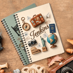 Personalized Retro Outdoor Travel Art Spiral A5 Notebook with Name Daily Use Birthday Gift for Traveller Family Friend