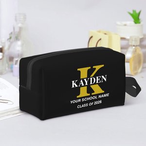 Personalisierte tragbare Monogramm Name Kulturtasche mit Text und bunten Initialen große Kapazität Graduierung Geschenk für Männer
