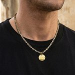 Personalised Lincoln Luck Coin Inspired Birthstone Necklace with Engraved Name Dainty Jewellery Birthday Anniversary Gift for Him Her