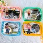 Personalised Portable Y2K Cartoon Girl Makeup Bag with Name Birthday Christmas Friendship Gift for Besties Y2K Lovers