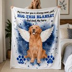 Personalised Paw Print Angel Pet Photo Soft Throw Blanket with Name and Year Memorial Birthday Anniversary Gift for Pet Owners
