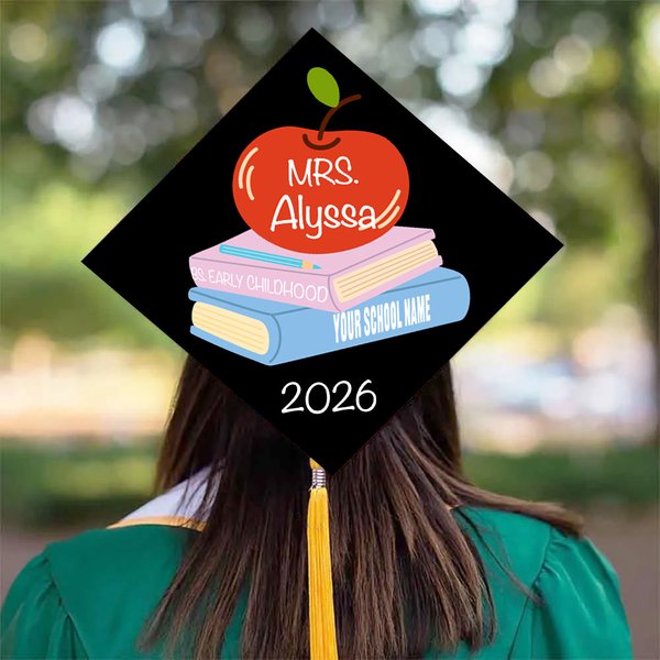 Cadeau de fin d'études pour les enseignants Diplômés Décoration de chapeau de fin d'études avec diplôme et année