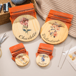 Personalized Birth Flower Small Speedweve Darning Loom with Name Handheld Mending Tool Birthday Gift for Sewing Lovers Mom Darning Enthusiasts
