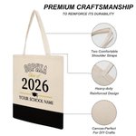 Personalized Imagine Believe Achieve Retro Canvas Tote Bag with Name Graduation Gift for Graduates Seniors