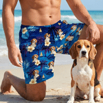 Personalised Hawaiian Tropical Quick Dry Swim Trunks Beach Shorts with Mesh Brief and Photo Beach Party Birthday Holiday Gift for Men