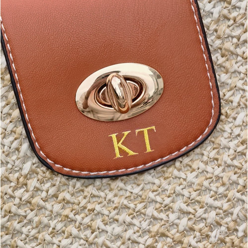 Henkilökohtainen Monogrammi olki Crossbody laukku nahkahihna kesällä Beach Travel tarvikkeet lahja naisille 1