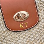 Personalized Monogram Straw Crossbody Bag with Leather Strap Summer Beach Travel Accessories gift for Women
