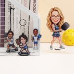 Personalised Pickleball Comics Face Photo Wooden Acrylic Keychain Car Charm Magnet Standee with Name Birthday Gift for Pickleball Lovers Players