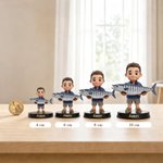 Gepersonaliseerd 3D visserbeeldje van foto met naam bureau- en kantoordecoratie ideal Vaderdag- of verjaardagscadeau voor papa visser of visliefhebber