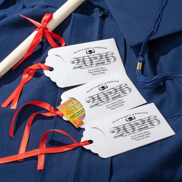 Personalised Funny Lottery Ticket Envelope Holder with Name and Year Set of 15 Graduation Party Favor Thank You Gift for Guests