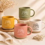 Personalisierte 355 ml Keramiktasse mit Familienfoto im Line-Art und Text für Alltag zum Kaffeetrinken Geburtstag Geschenk für Familie Freunde