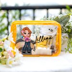 Personalised Portable Y2K Cartoon Girl Makeup Bag with Name Birthday Christmas Friendship Gift for Besties Y2K Lovers