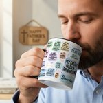 Personalized Daily Bible Affirmations Ceramic Mug with Name and Coaster Birthday Faith Encouragement Baptism Gift for Christian