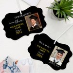 Personalized Ceramic Class of 2026 Name Tag Ornament with Photo and School Name Graduation Gift for Graduates