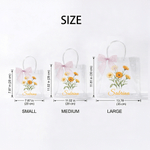 Personalised Birth Flower Transparent Gift Bag with Ribbon and Name Birthday Gift for Girls Women