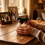 Personalized Cute 3D Pet Photo Figurine Ornament with Name Desk Decor Memorial Birthday Gift for Pet Lovers Owners