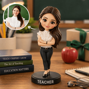 Personalized 3D Photo Figurine Ornament with Base and Text Desk Decoration Birthday Gift for Teacher New Student