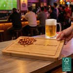 Personalised Engraved Soccer Silhouette Bamboo Chopping Board with Juice Groove Soccer Party Anniversary Gift for Family Soccer Lovers