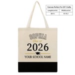 Personalized Imagine Believe Achieve Retro Canvas Tote Bag with Name Graduation Gift for Graduates Seniors