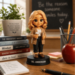 Personalized 3D Photo Figurine Ornament with Base and Text Desk Decoration Birthday Gift for Teacher New Student