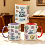Personalized Daily Bible Affirmations Ceramic Mug with Name and Coaster Birthday Faith Encouragement Baptism Gift for Christian