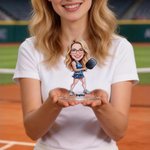 Personalised Pickleball Comics Face Photo Wooden Acrylic Keychain Car Charm Magnet Standee with Name Birthday Gift for Pickleball Lovers Players