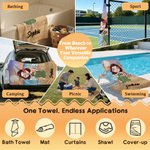 Personalized Vacation Theme Cartoon Character Oversized Quick Dry Magnetic Beach Towel with Name Summer Vacation Birthday Gift for Family