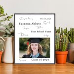 Personalisierte Gratulation Graduierung Fotorahmen mit Foto und Name Klasse 2026 Graduierung Geschenk für Absolventen
