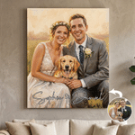 Personalized Memorable Oil Painting Photo Canvas Prints with Names Warm Minimalist Home Decor Ship from USA Wedding Anniversary Gift for Couple