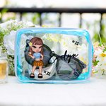 Personalised Portable Y2K Cartoon Girl Makeup Bag with Name Birthday Christmas Friendship Gift for Besties Y2K Lovers