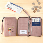 Personalized Cartoon Character Birth Flower Portable PU Leather Passport Holder Wallet with Name Travel Essential Birthday Gift for Travel Lovers