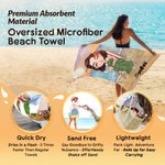 Personalized Vacation Theme Cartoon Character Oversized Quick Dry Magnetic Beach Towel with Name Summer Vacation Birthday Gift for Family