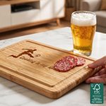 Personalised Engraved Soccer Silhouette Bamboo Chopping Board with Juice Groove Soccer Party Anniversary Gift for Family Soccer Lovers