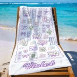Serviette de plage surdimensionnée à séchage rapide, personnalisée et amusante sur le thème du mah-jong, avec prénom – Cadeau idéal pour les vacances d'été ou une fête sur la plage, destiné aux amateu
