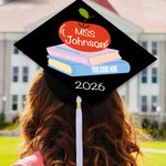 Personalized Apple Book Name Graduation Cap Topper Decoration with Degree and Year School Graduation Gift for Teachers Graduates