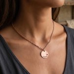 Personalised Lincoln Luck Coin Inspired Birthstone Necklace with Engraved Name Dainty Jewellery Birthday Anniversary Gift for Him Her