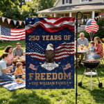 Personalised Stars & Stripes American Flag Garden Flag with Text American Semiquincentennial Independence Day Gift for American Families Patriots